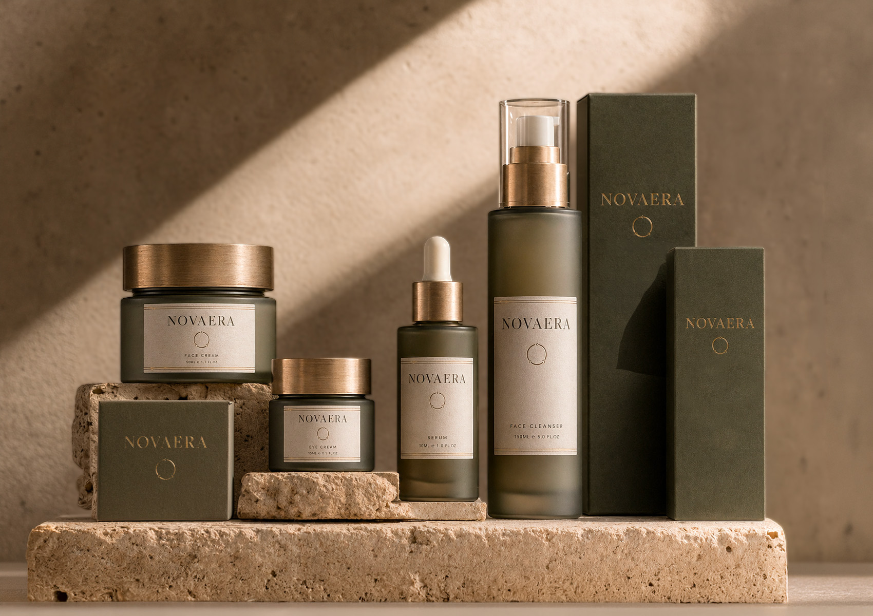 Overview of the complete Novaera skincare product line