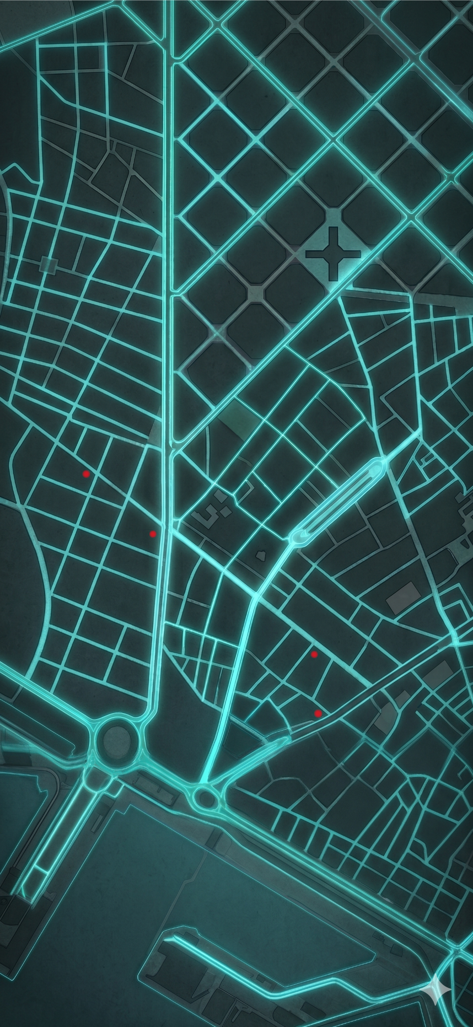 Interactive radar map of Barcelona with club nodes